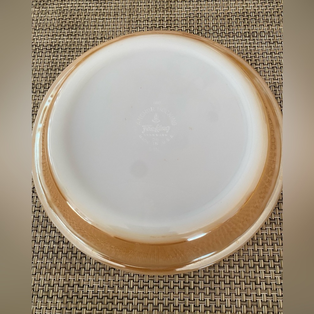 Anchor Hocking Fire-King Ovenware Peach Luster 9” MCM vintage pie plate 460 🍑